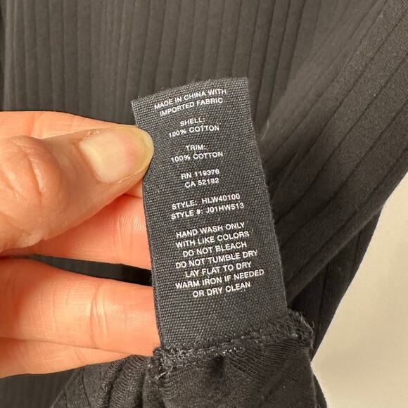 Helmut Lang Black Scoop Neck Ribbed 100% Cotton Sleeveless Top Women's Large - Picture 5 of 5